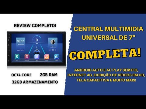 Central Multimídia Universal de 7" - Review Completo - O Melhor Custo e Benefício (2022).