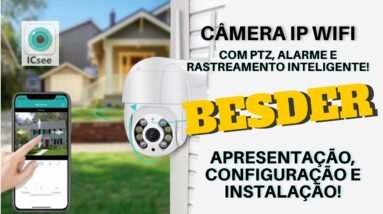 Câmera IP Wifi - com PTZ, Alarme e Rastreamento Inteligente.
