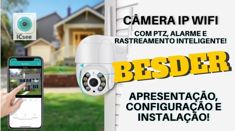 Câmera IP Wifi - com PTZ, Alarme e Rastreamento Inteligente.