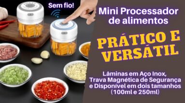 Mini Processador de Alimentos Elétrico e Sem Fio