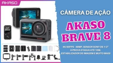 Akaso Brave 8 - Câmera de Ação 4K/60Fps, Time Lapse 8K, Slow Motion 16X e mais!
